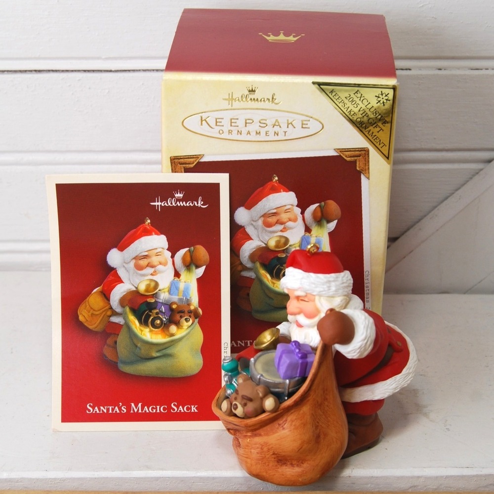 Vintage Hallmark Santa Claus ornament 2005 Santa's Magic Sack‎ NIB